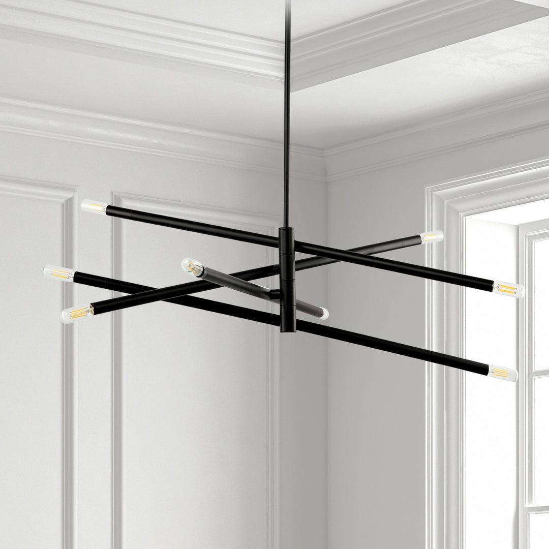 Dainolite Canada - WAN-408P-MB - Eight Light Pendant - Wand - Black