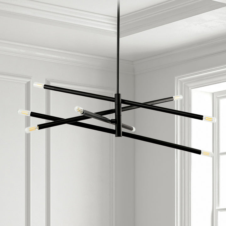 Dainolite Canada - WAN-408P-MB - Eight Light Pendant - Wand - Black