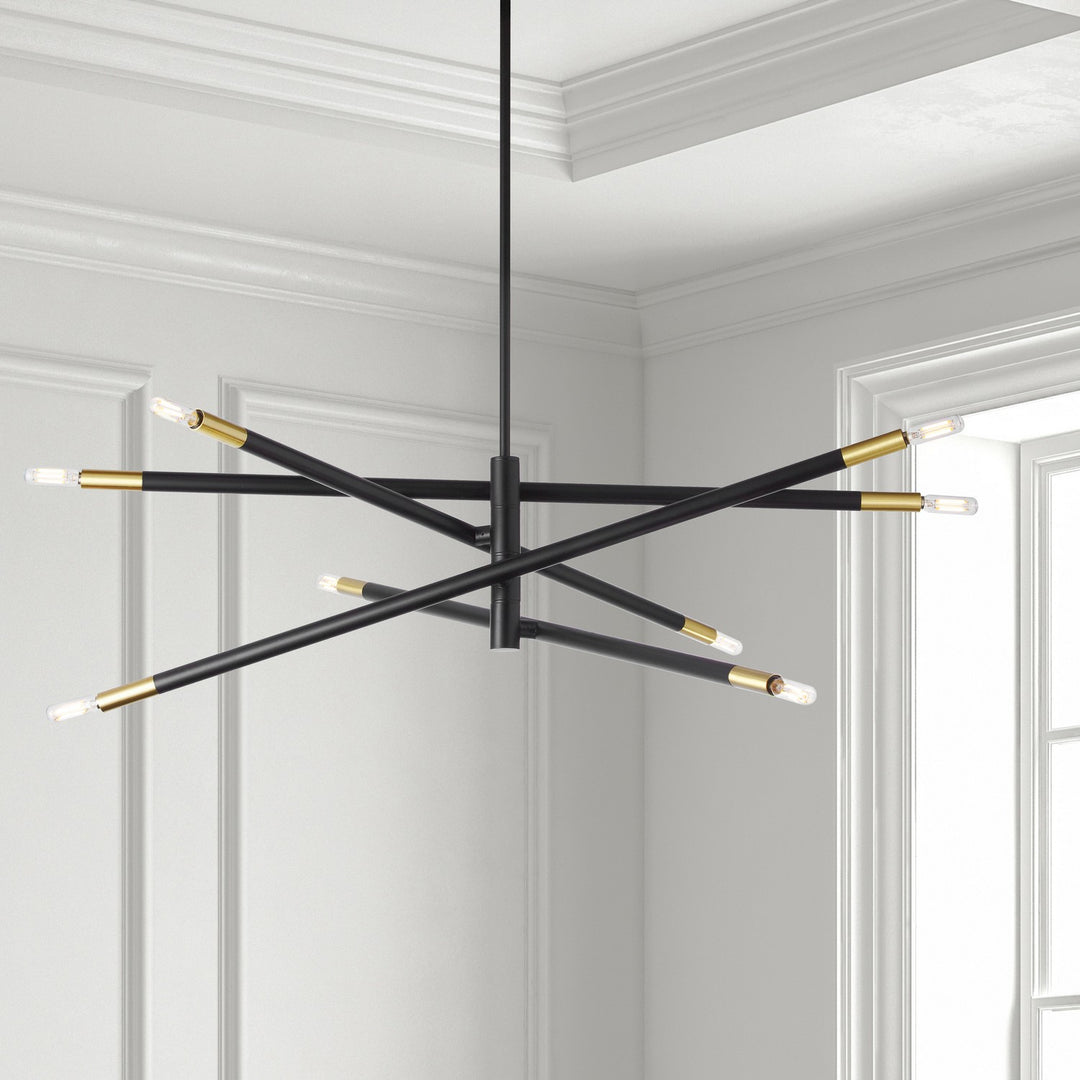 Dainolite Canada - WAN-408P-MB-AGB - Eight Light Pendant - Wand - Black