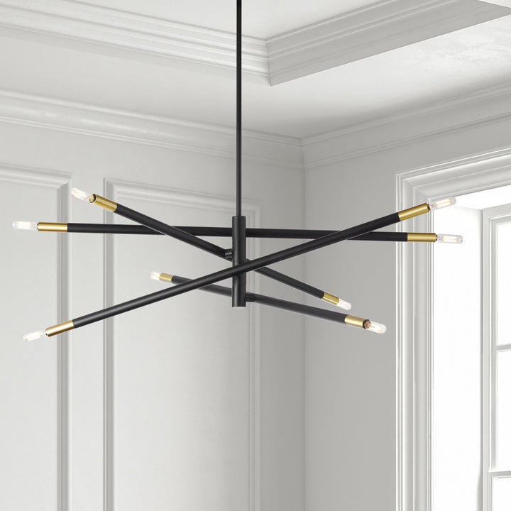 Dainolite Canada - WAN-408P-MB-AGB - Eight Light Pendant - Wand - Black