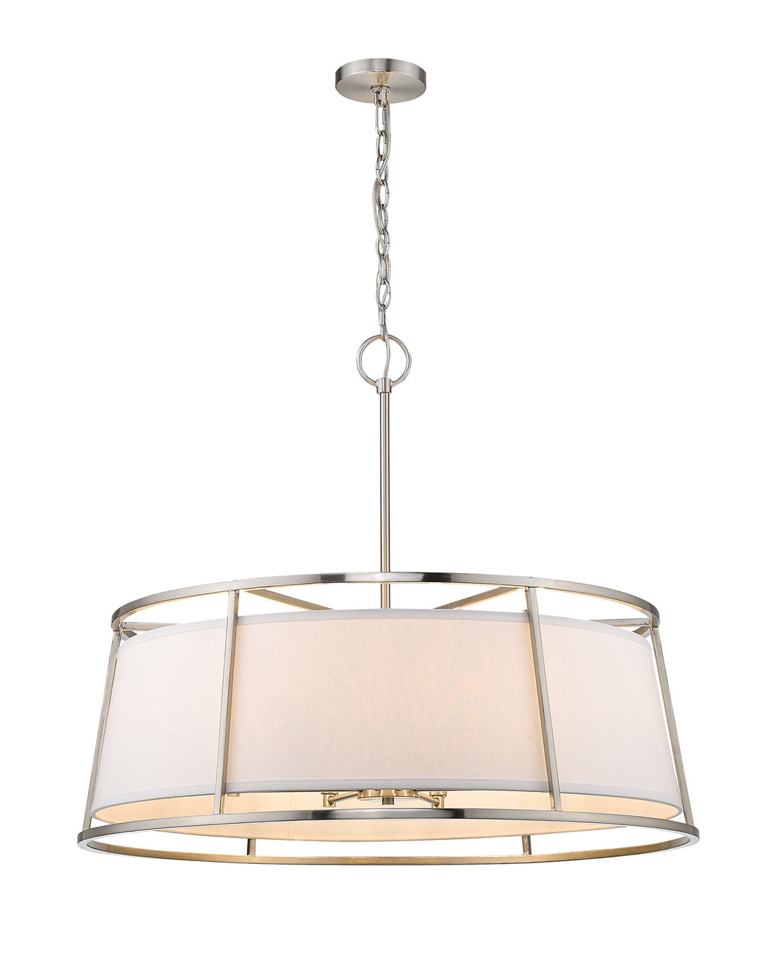 Lenyx Pendant Eight Light Chandelier in Brushed Nickel - available from The Lighting Shoppe, trusted by Canadian homeowners