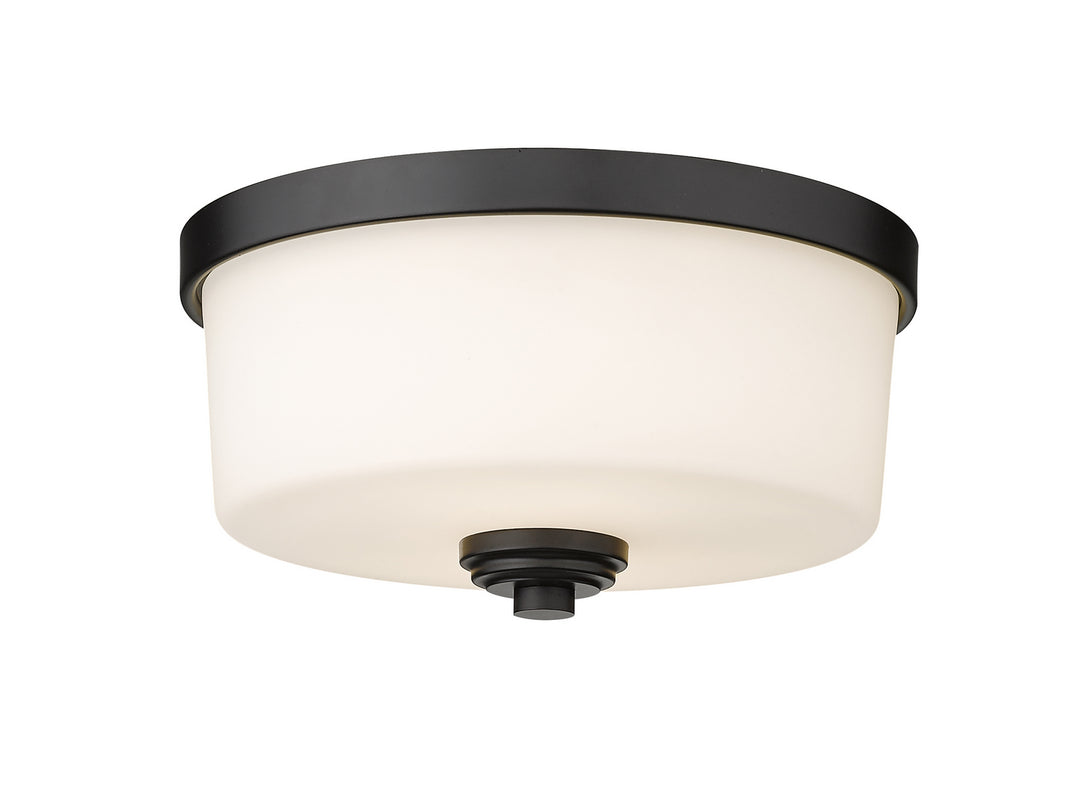 Arlington Two Light Flush Mount in Matte Black - available from The Lighting Shoppe, trusted by Canadian homeowners