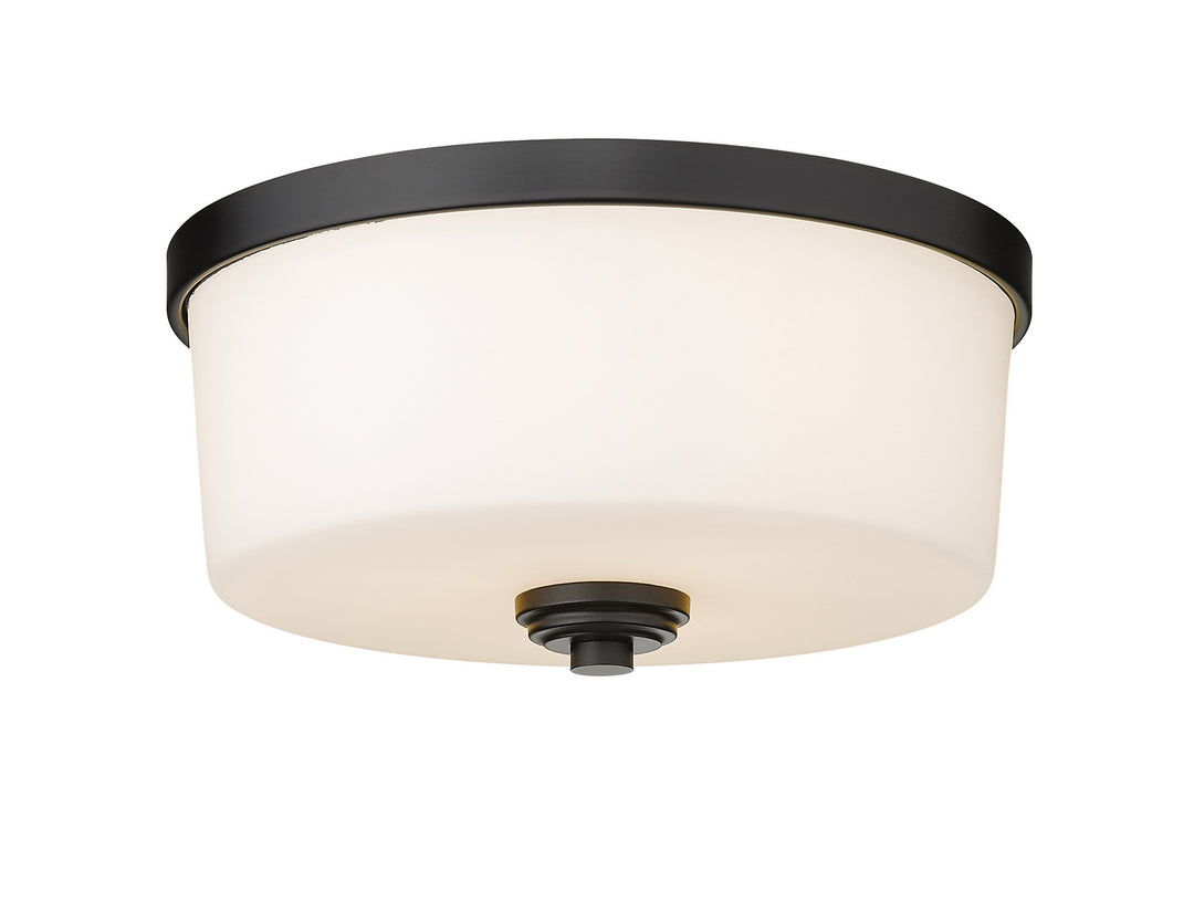 Arlington Three Light Flush Mount in Matte Black - available from The Lighting Shoppe, trusted by Canadian homeowners