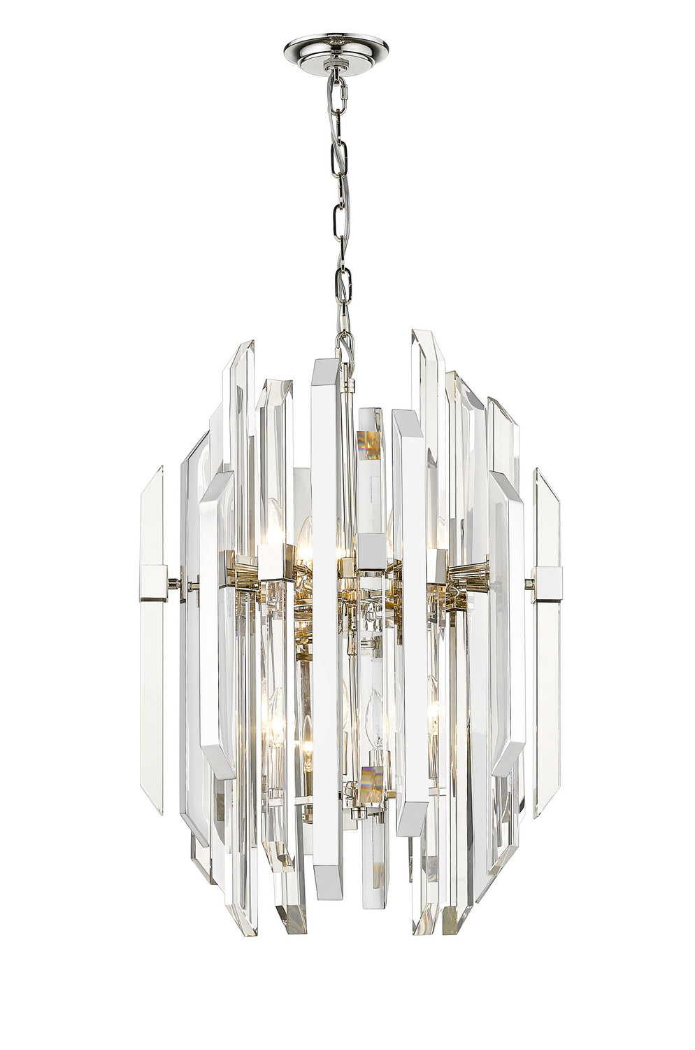 Bova Nine Light Chandelier in Polished Nickel - available from The Lighting Shoppe, trusted by Canadian homeowners