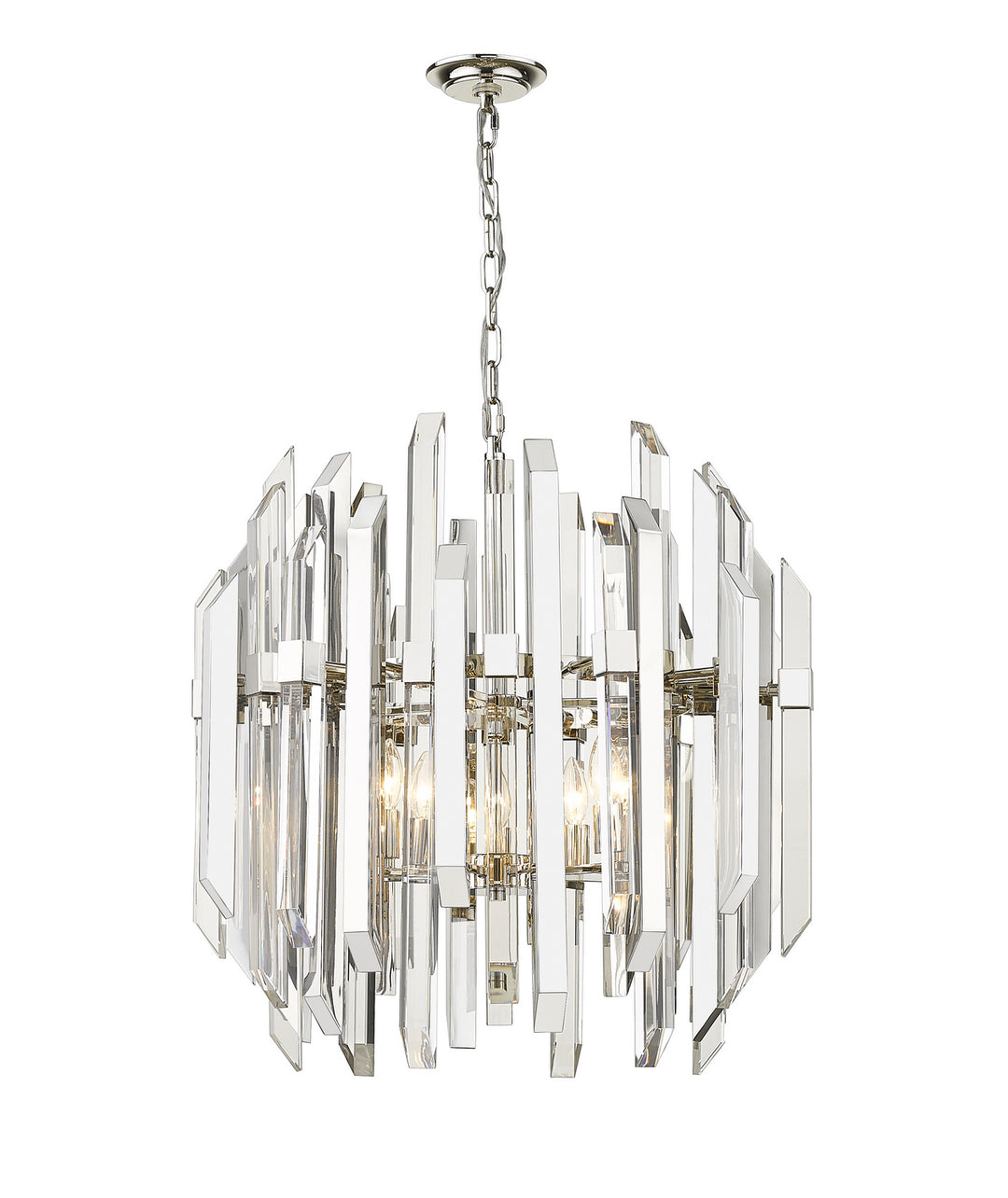 Bova Six Light Chandelier in Polished Nickel - available from The Lighting Shoppe, trusted by Canadian homeowners