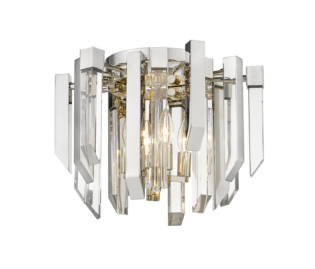 Bova Four Light Flush Mount in Polished Nickel - available from The Lighting Shoppe, trusted by Canadian homeowners