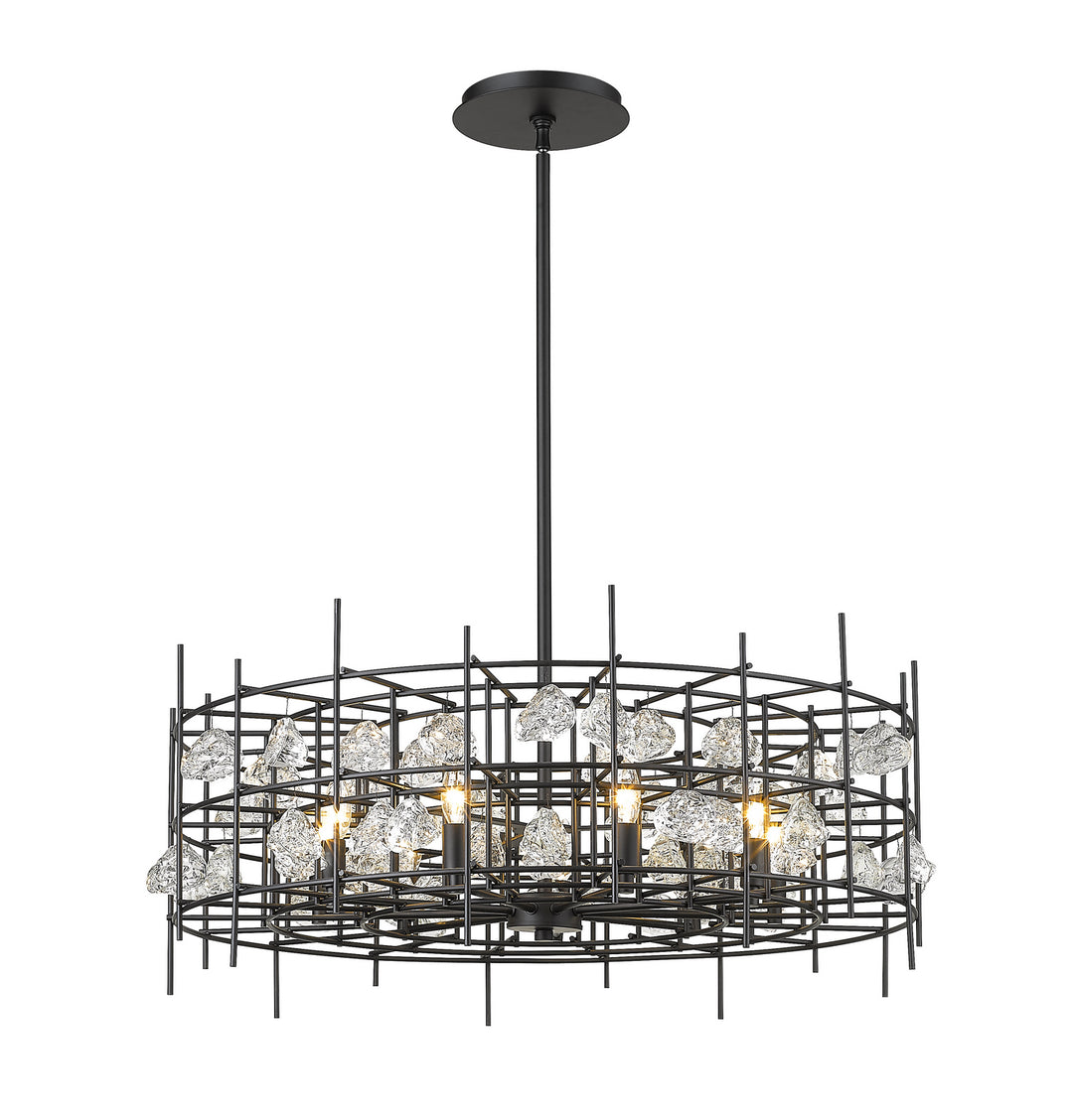 Garroway Nine Light Chandelier in Matte Black - available from The Lighting Shoppe, trusted by Canadian homeowners