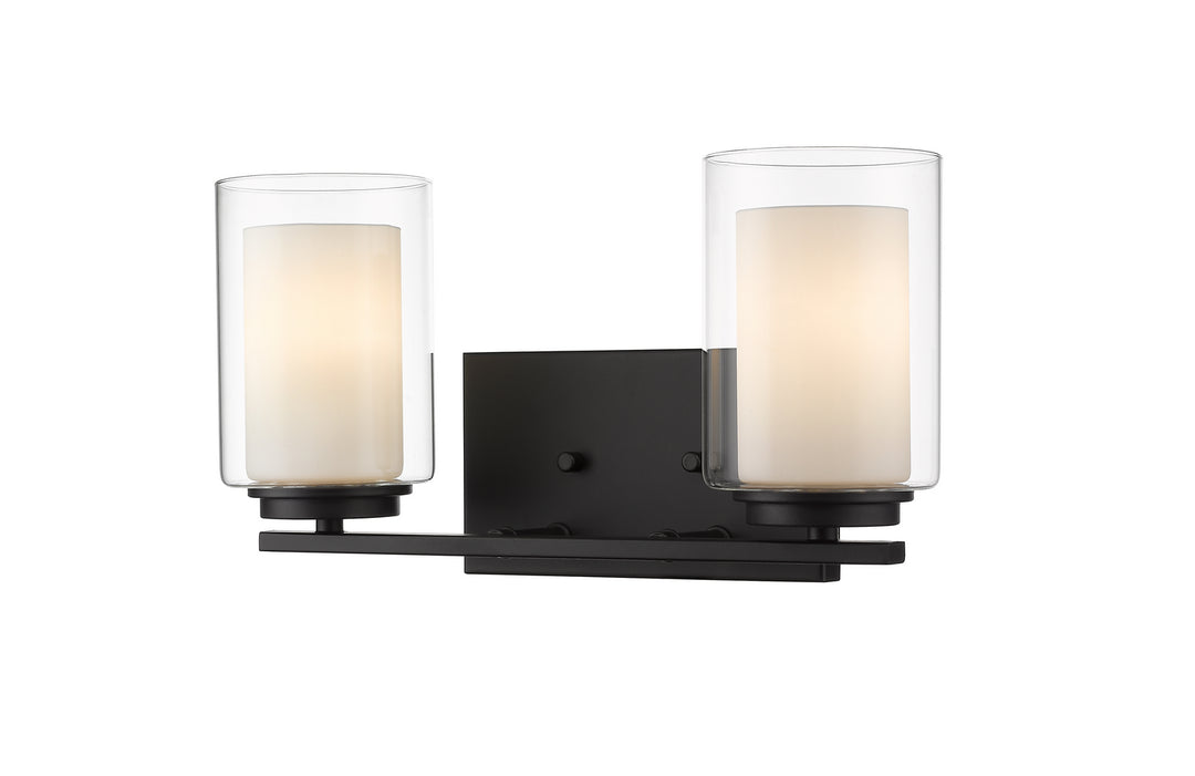 Willow Two Light Vanity in Matte Black - available from The Lighting Shoppe, trusted by Canadian homeowners