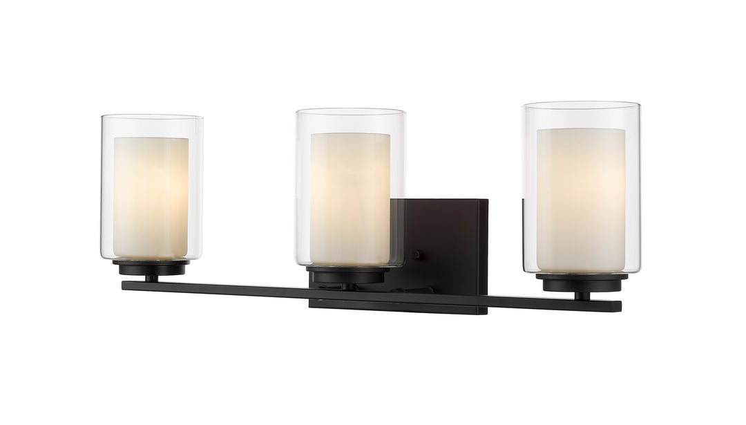 Willow Three Light Vanity in Matte Black - available from The Lighting Shoppe, trusted by Canadian homeowners