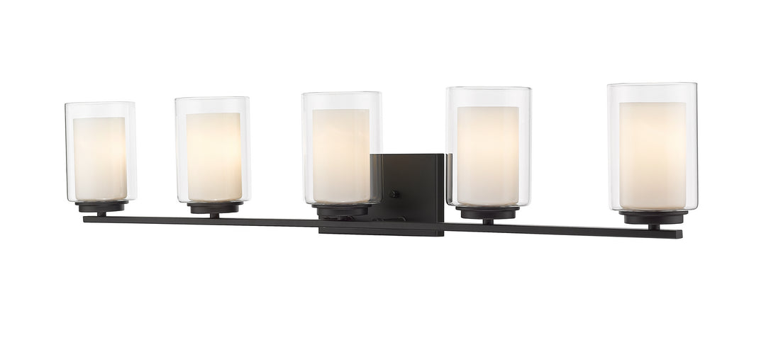 Willow Five Light Vanity in Matte Black - available from The Lighting Shoppe, trusted by Canadian homeowners