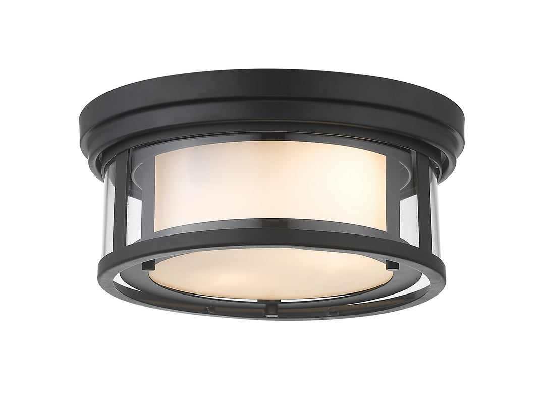 Willow Two Light Flush Mount in Matte Black - available from The Lighting Shoppe, trusted by Canadian homeowners