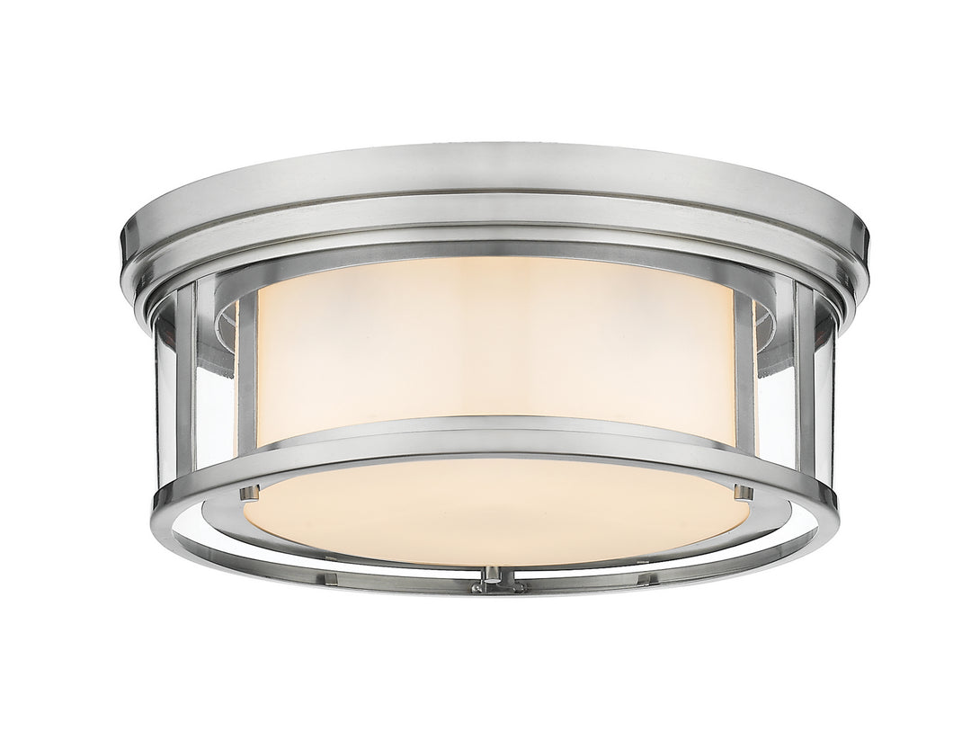 Willow Three Light Flush Mount in Brushed Nickel - available from The Lighting Shoppe, trusted by Canadian homeowners