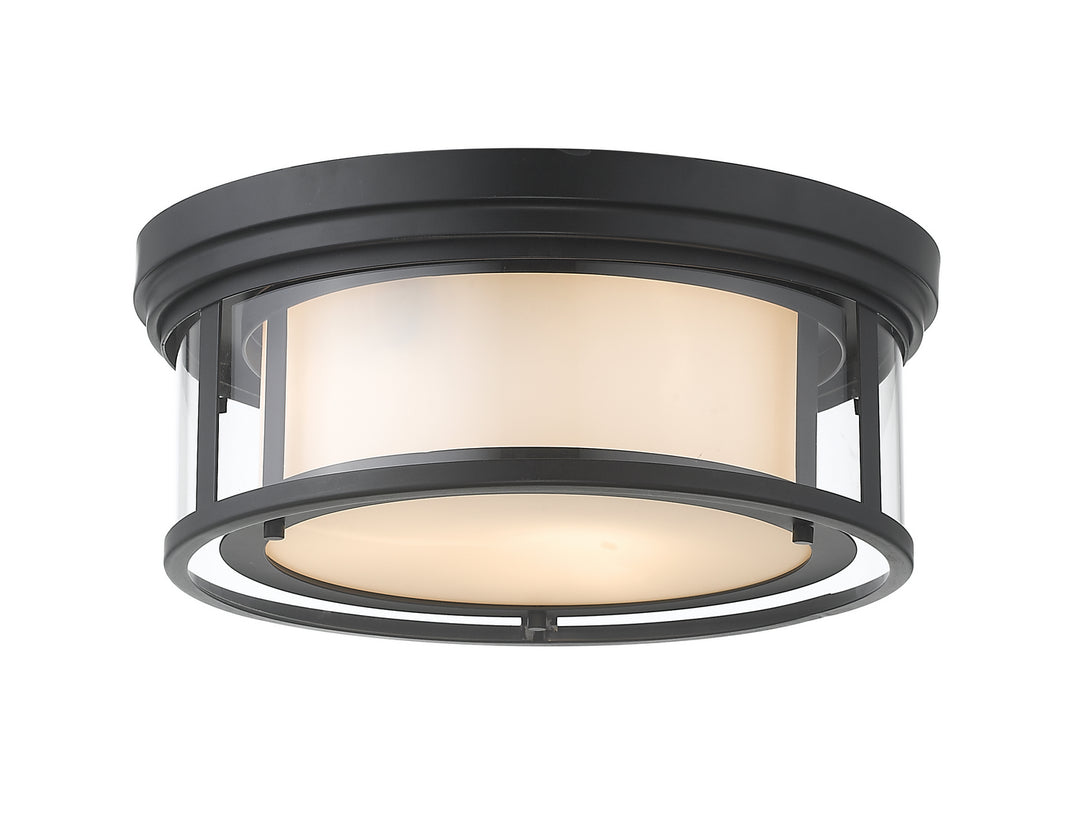 Willow Three Light Flush Mount in Matte Black - available from The Lighting Shoppe, trusted by Canadian homeowners