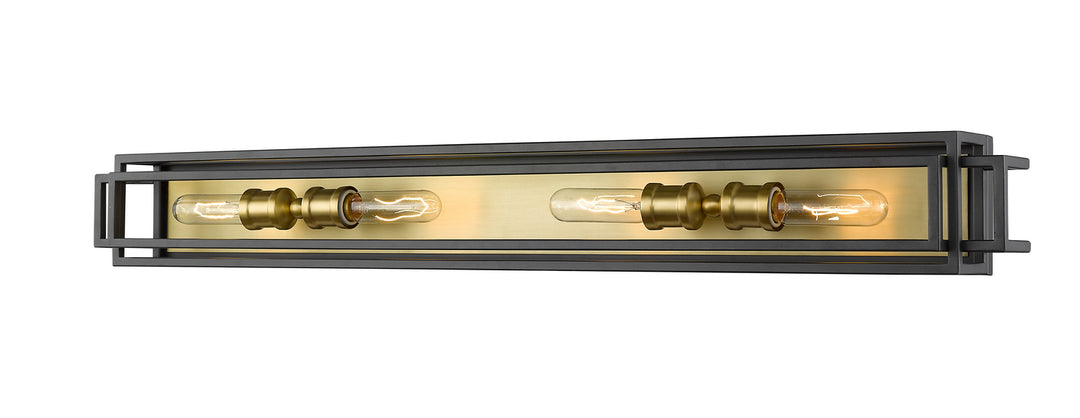 Titania Four Light Vanity in Bronze + Olde Brass - available from The Lighting Shoppe, trusted by Canadian homeowners
