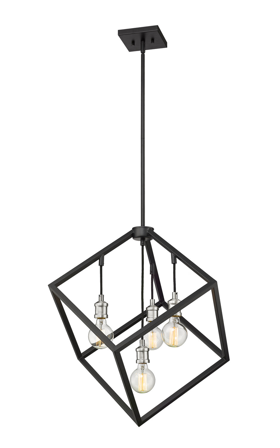 Z-Lite Canada - 478P24-MB-BN - Four Light Chandelier - Vertical - Matte Black + Brushed Nickel