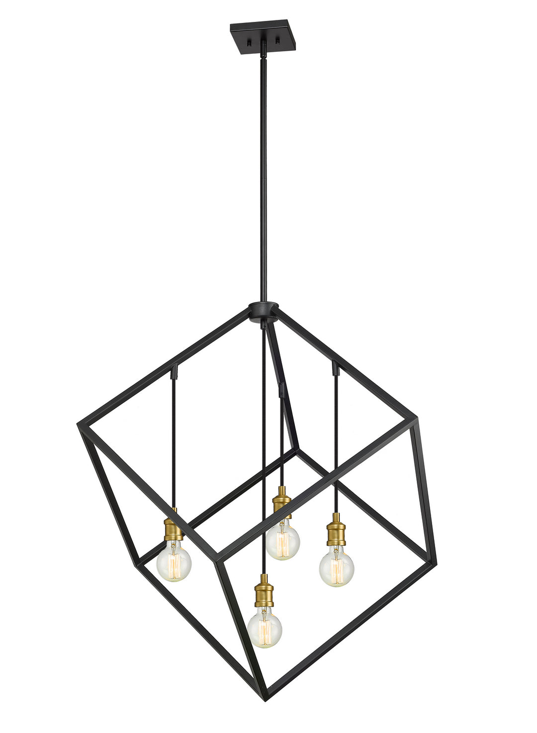 Z-Lite Canada - 478P34-BRZ-OBR - Four Light Chandelier - Vertical - Bronze + Olde Brass