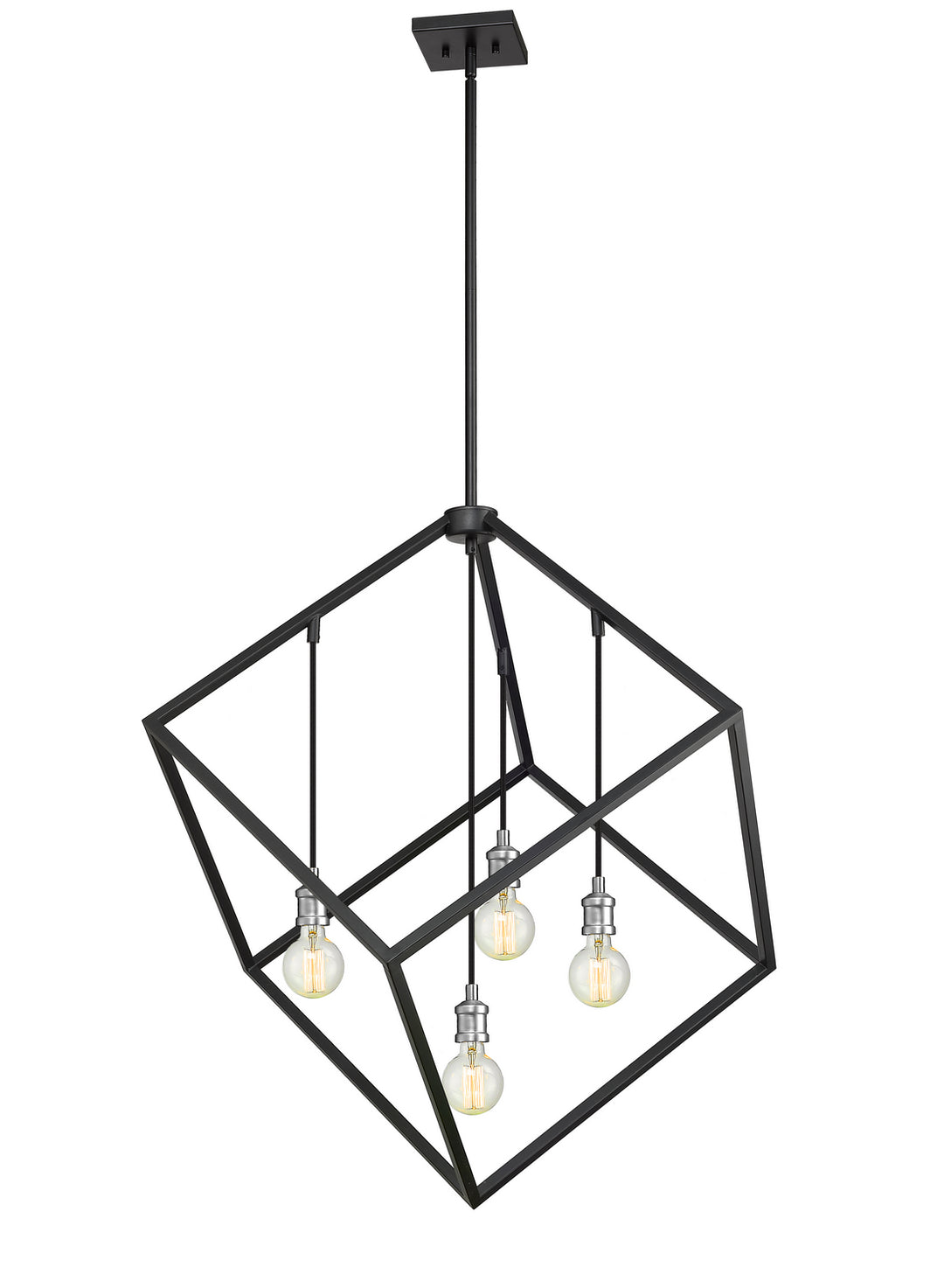 Z-Lite Canada - 478P34-MB-BN - Four Light Chandelier - Vertical - Matte Black + Brushed Nickel