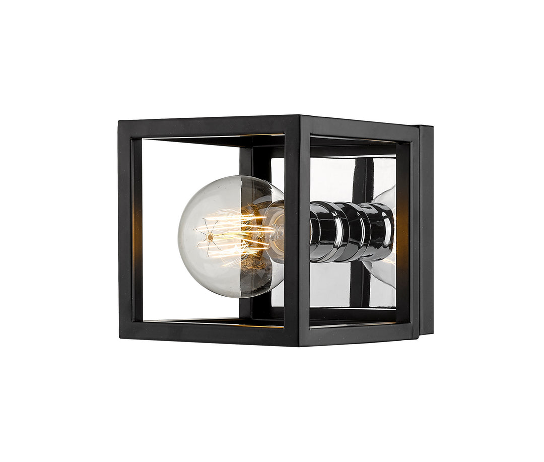 Z-Lite Canada - 480-1S-MB-CH - One Light Wall Sconce - Kube - Matte Black + Chrome