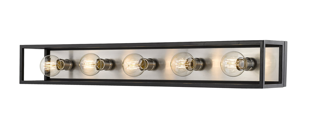 Z-Lite Canada - 480-5V-MB-BN - Five Light Vanity - Kube - Matte Black + Brushed Nickel