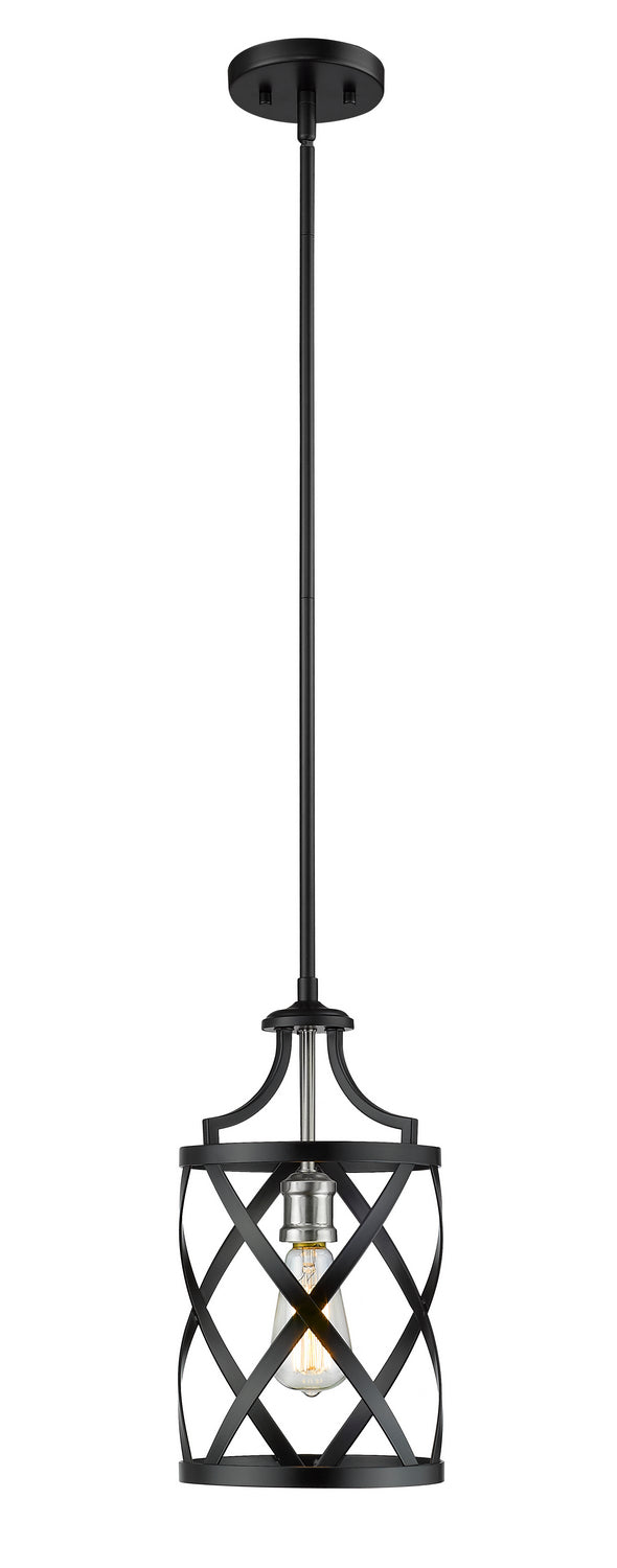 Malcalester One Light Pendant in Matte Black + Brushed Nickel - available from The Lighting Shoppe, trusted by Canadian homeowners