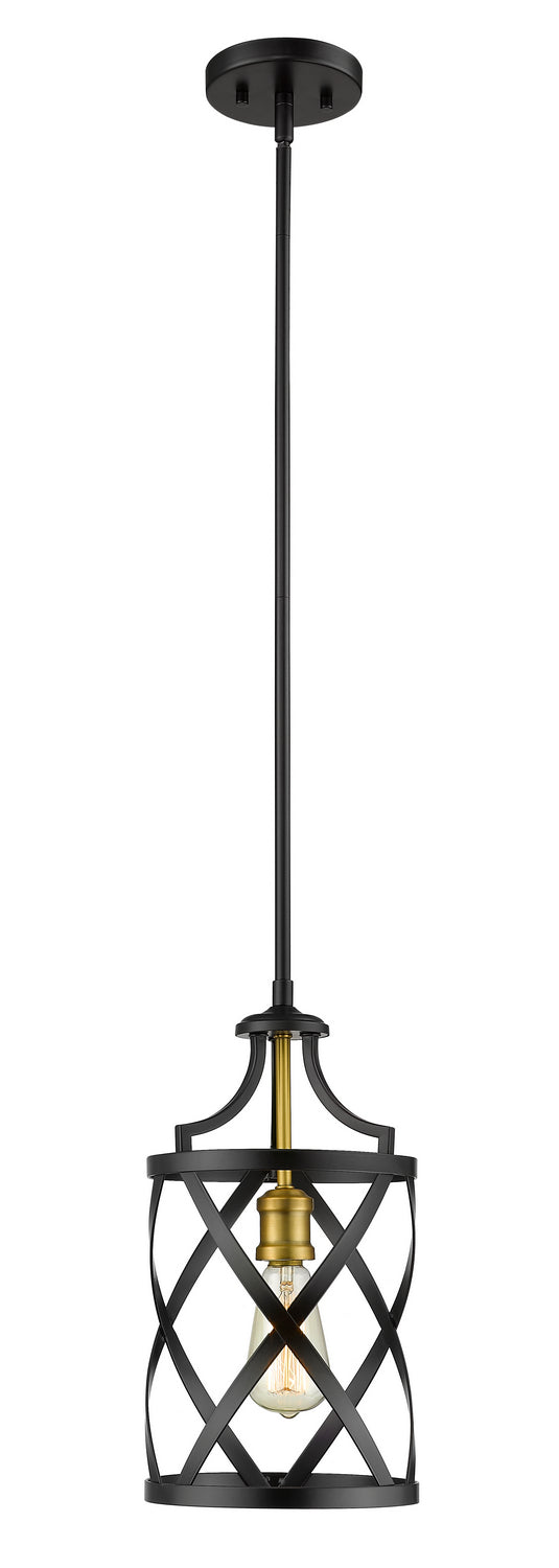 Malcalester One Light Pendant in Matte Black + Olde Brass - available from The Lighting Shoppe, trusted by Canadian homeowners