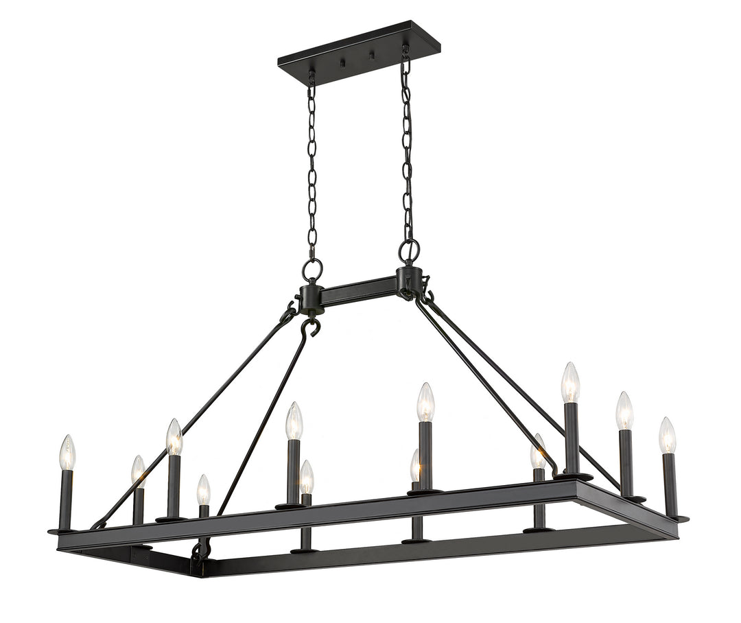 Barclay 12 Light Linear Chandelier in Matte Black - available from The Lighting Shoppe, trusted by Canadian homeowners