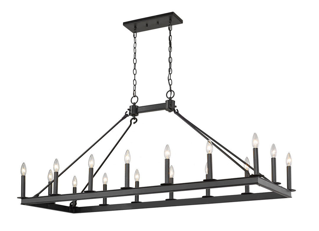 Barclay 16 Light Linear Chandelier in Matte Black - available from The Lighting Shoppe, trusted by Canadian homeowners