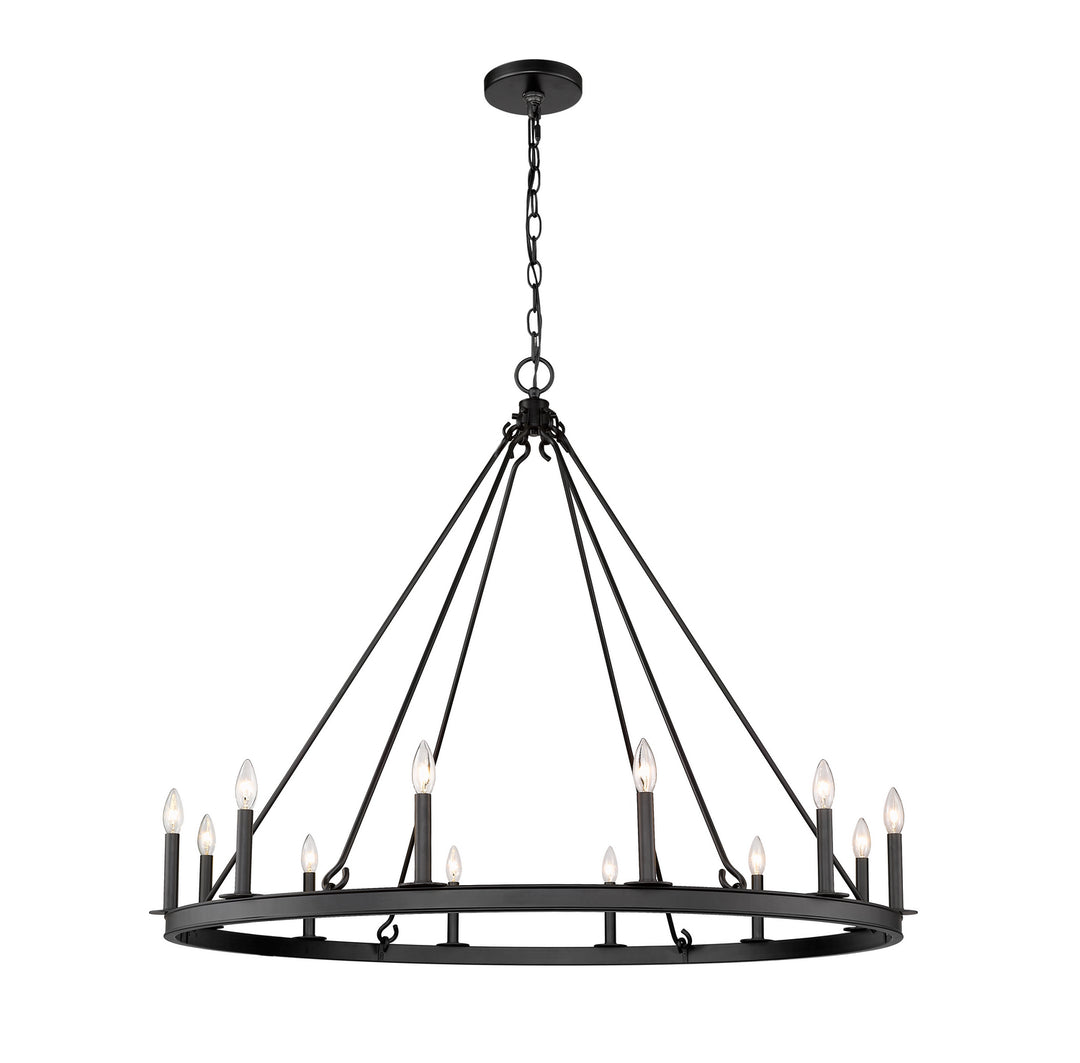 Barclay 12 Light Chandelier in Matte Black - available from The Lighting Shoppe, trusted by Canadian homeowners
