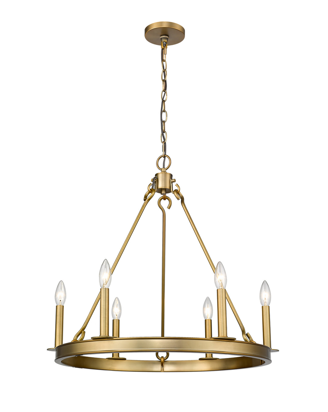 Barclay Six Light Chandelier in Olde Brass - available from The Lighting Shoppe, trusted by Canadian homeowners