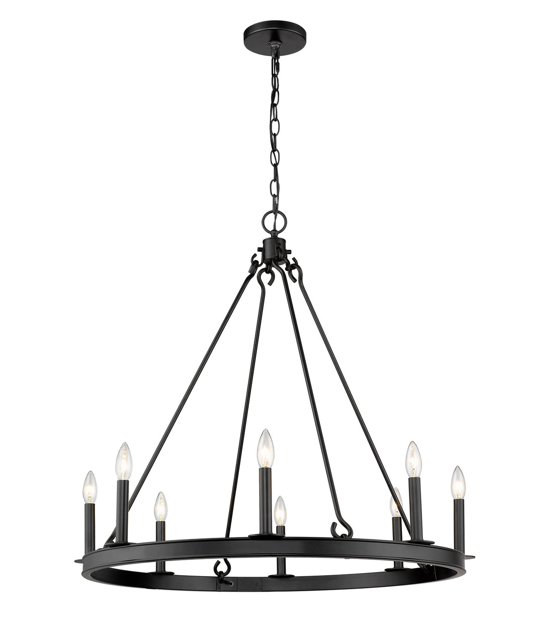 Barclay Eight Light Chandelier in Matte Black - available from The Lighting Shoppe, trusted by Canadian homeowners