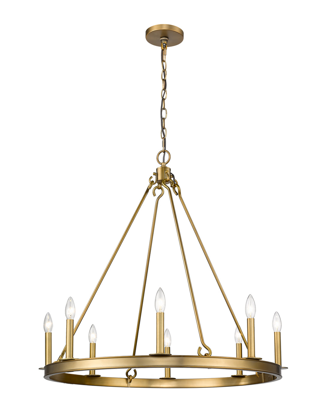 Barclay Eight Light Chandelier in Olde Brass - available from The Lighting Shoppe, trusted by Canadian homeowners