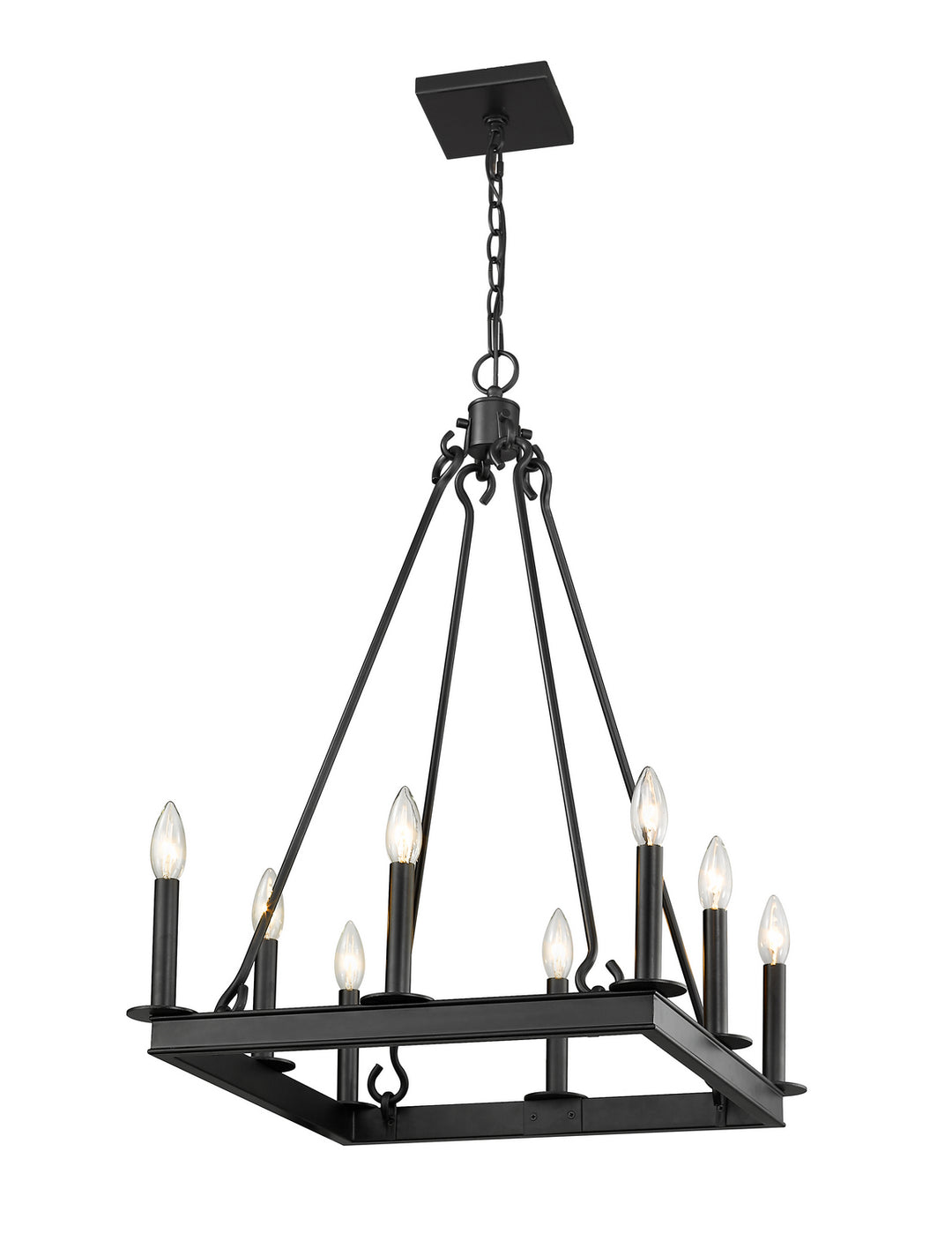 Barclay Eight Light Chandelier in Matte Black - available from The Lighting Shoppe, trusted by Canadian homeowners