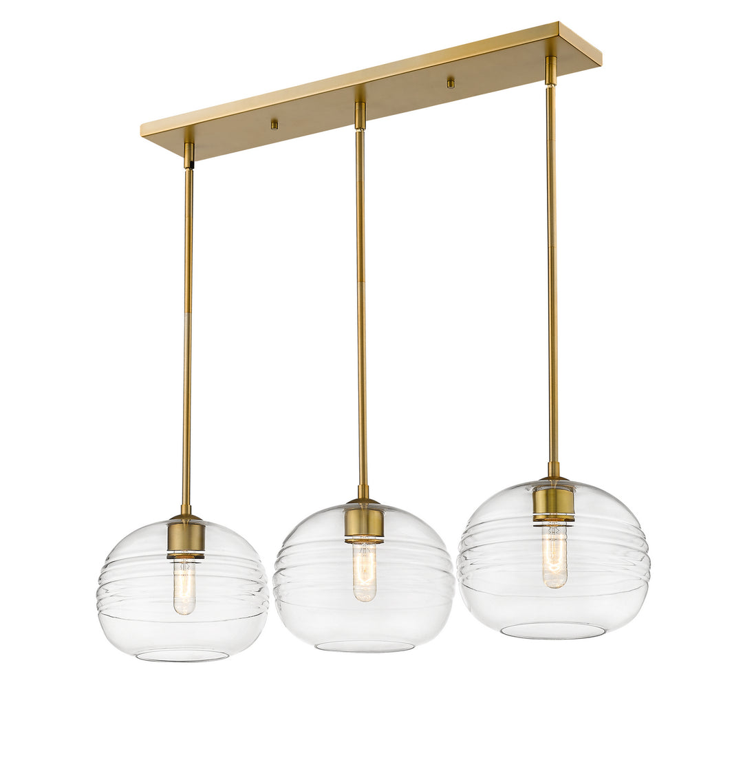 Harmony Three Light Linear Chandelier in Olde Brass - available from The Lighting Shoppe, trusted by Canadian homeowners