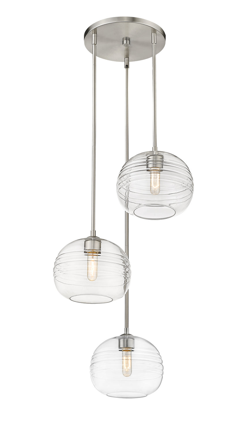Harmony Three Light Chandelier in Brushed Nickel - available from The Lighting Shoppe, trusted by Canadian homeowners