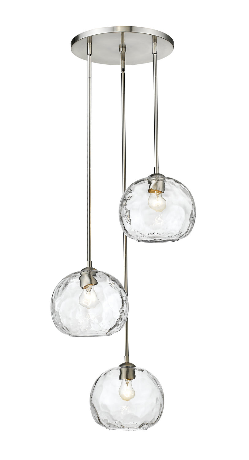 Chloe Three Light Chandelier in Brushed Nickel - available from The Lighting Shoppe, trusted by Canadian homeowners