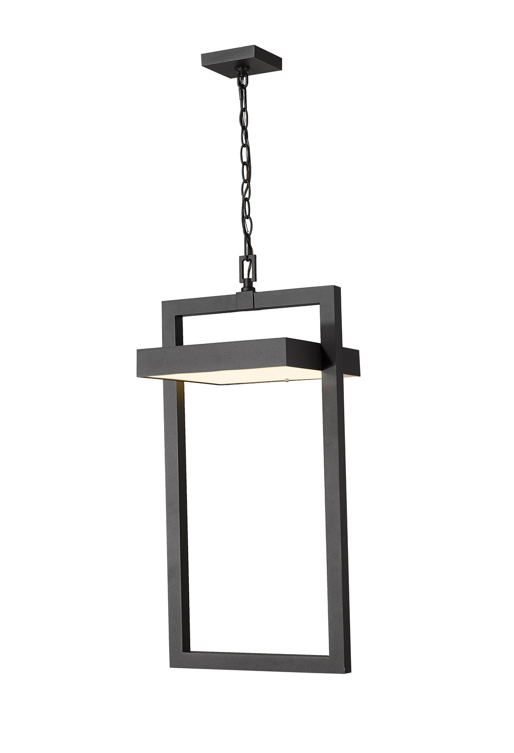 Luttrel LED Outdoor Chain Mount Ceiling Fixture in Black - available from The Lighting Shoppe, trusted by Canadian homeowners