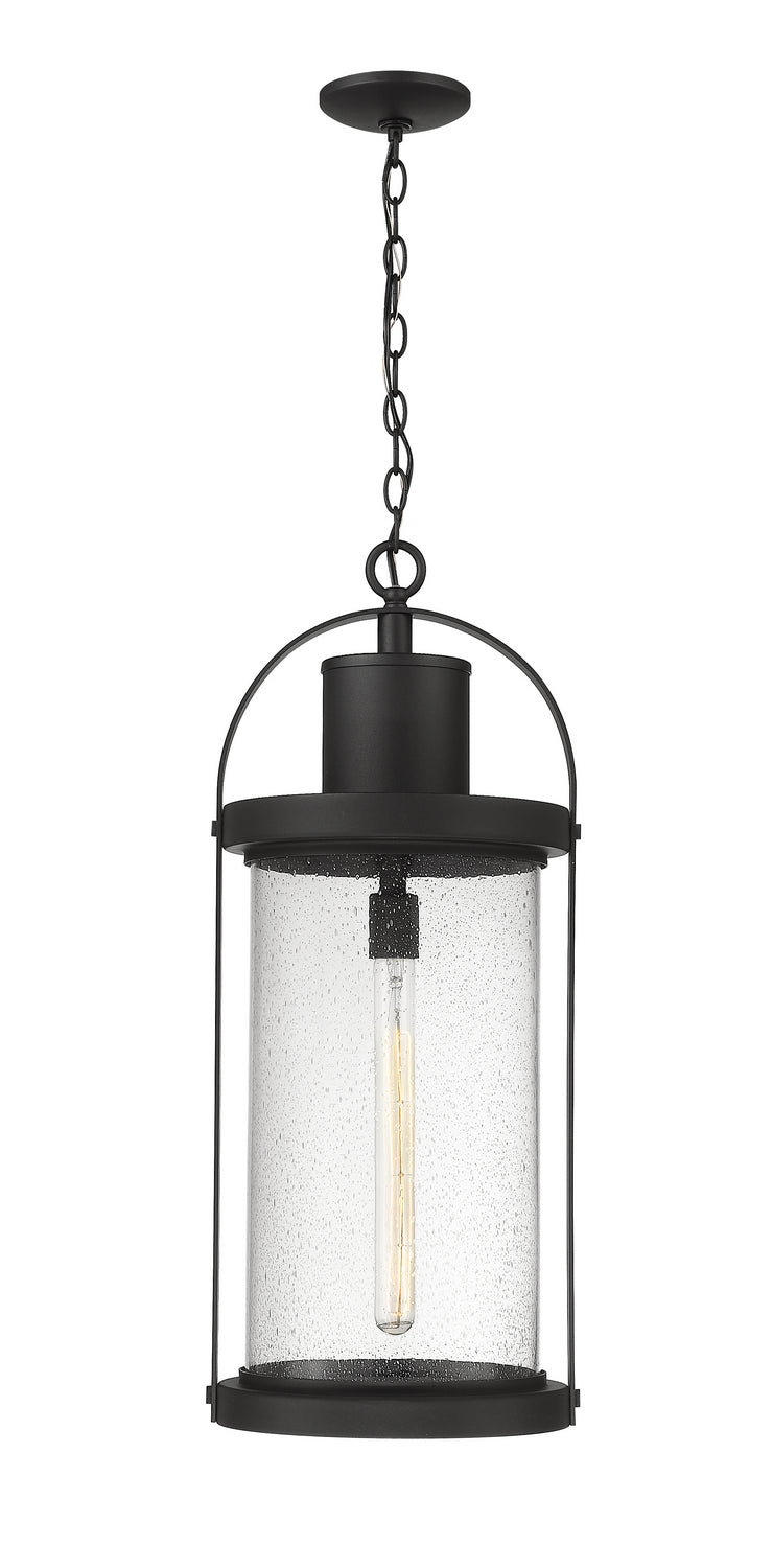 Roundhouse One Light Outdoor Chain Mount Ceiling Fixture in Black - available from The Lighting Shoppe, trusted by Canadian homeowners
