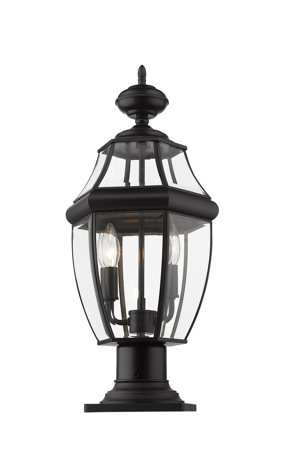 Westover Two Light Outdoor Pier Mounted Fixture in Black - available from The Lighting Shoppe, trusted by Canadian homeowners