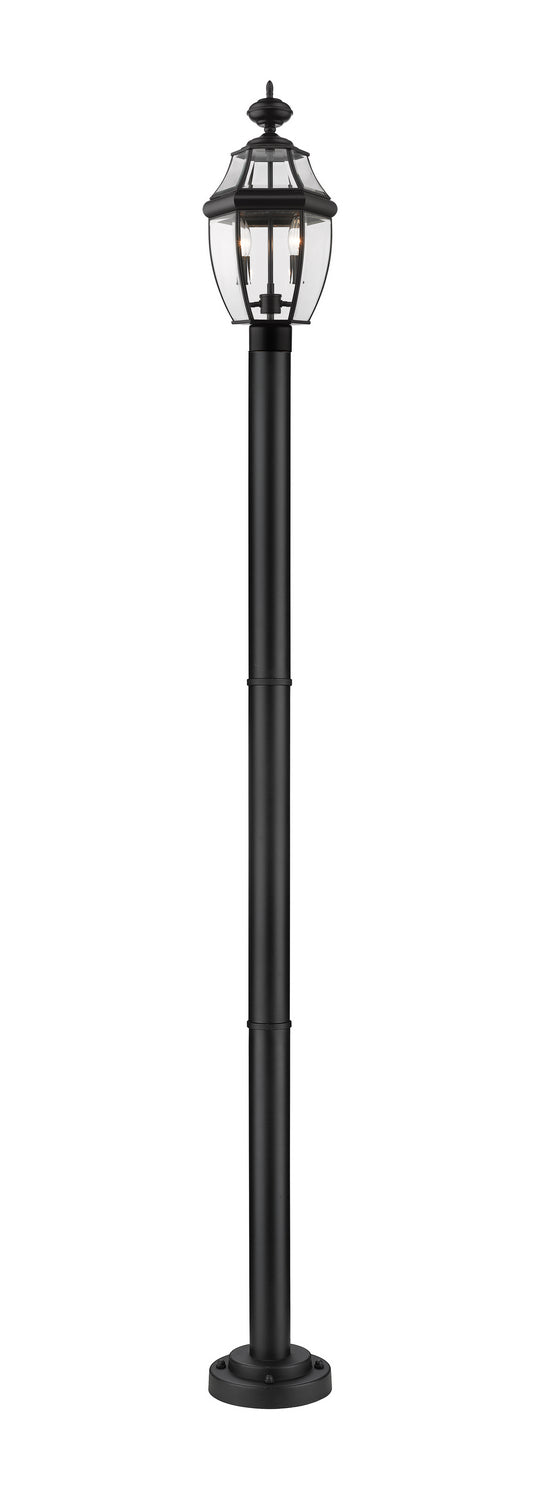 Westover Two Light Outdoor Post Mounted Fixture in Black - available from The Lighting Shoppe, trusted by Canadian homeowners