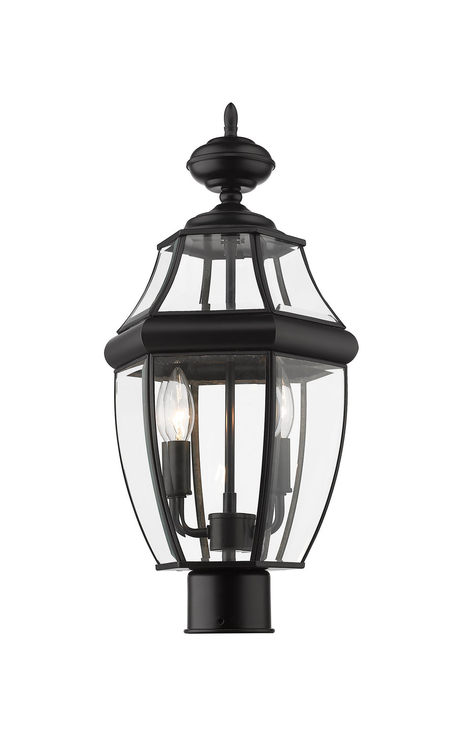 Westover Two Light Outdoor Post Mount Fixture in Black - available from The Lighting Shoppe, trusted by Canadian homeowners