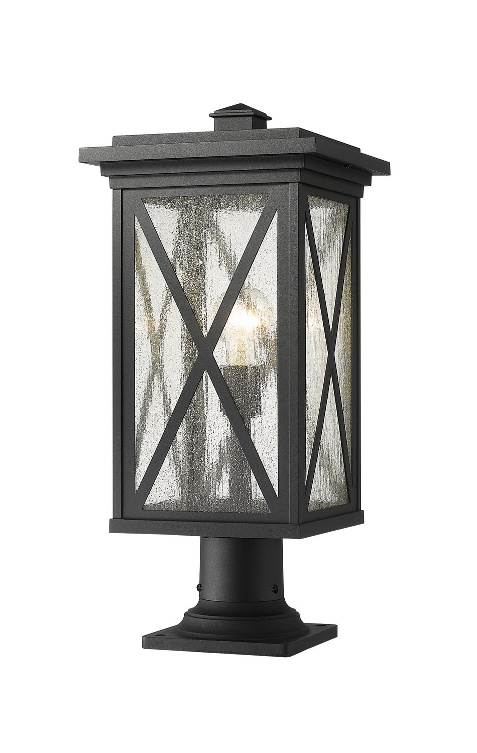 Brookside One Light Outdoor Pier Mounted Fixture in Black - available from The Lighting Shoppe, trusted by Canadian homeowners