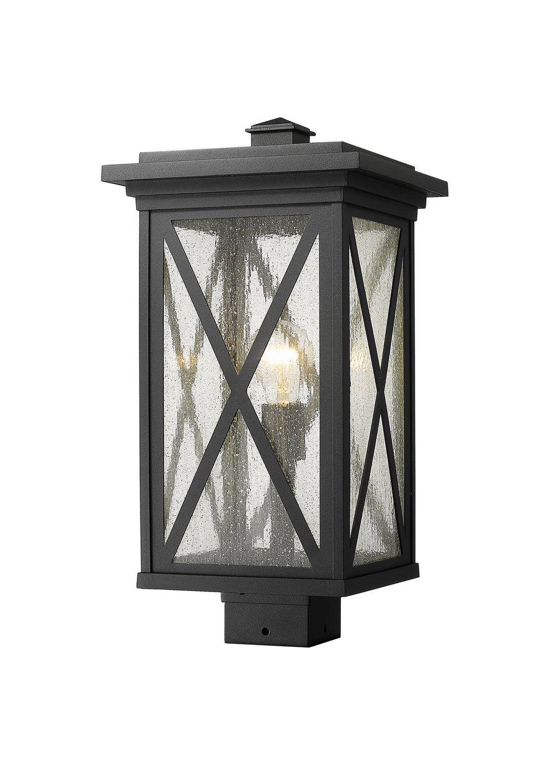 Brookside One Light Outdoor Post Mount Fixture in Black - available from The Lighting Shoppe, trusted by Canadian homeowners