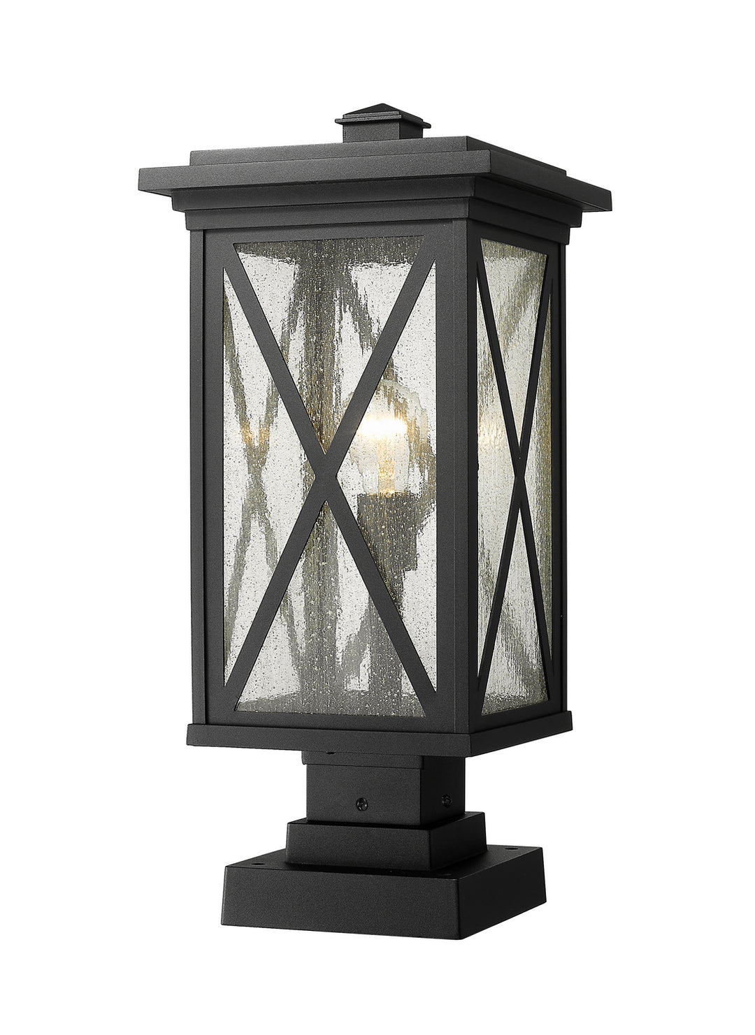 Brookside One Light Outdoor Pier Mounted Fixture in Black - available from The Lighting Shoppe, trusted by Canadian homeowners