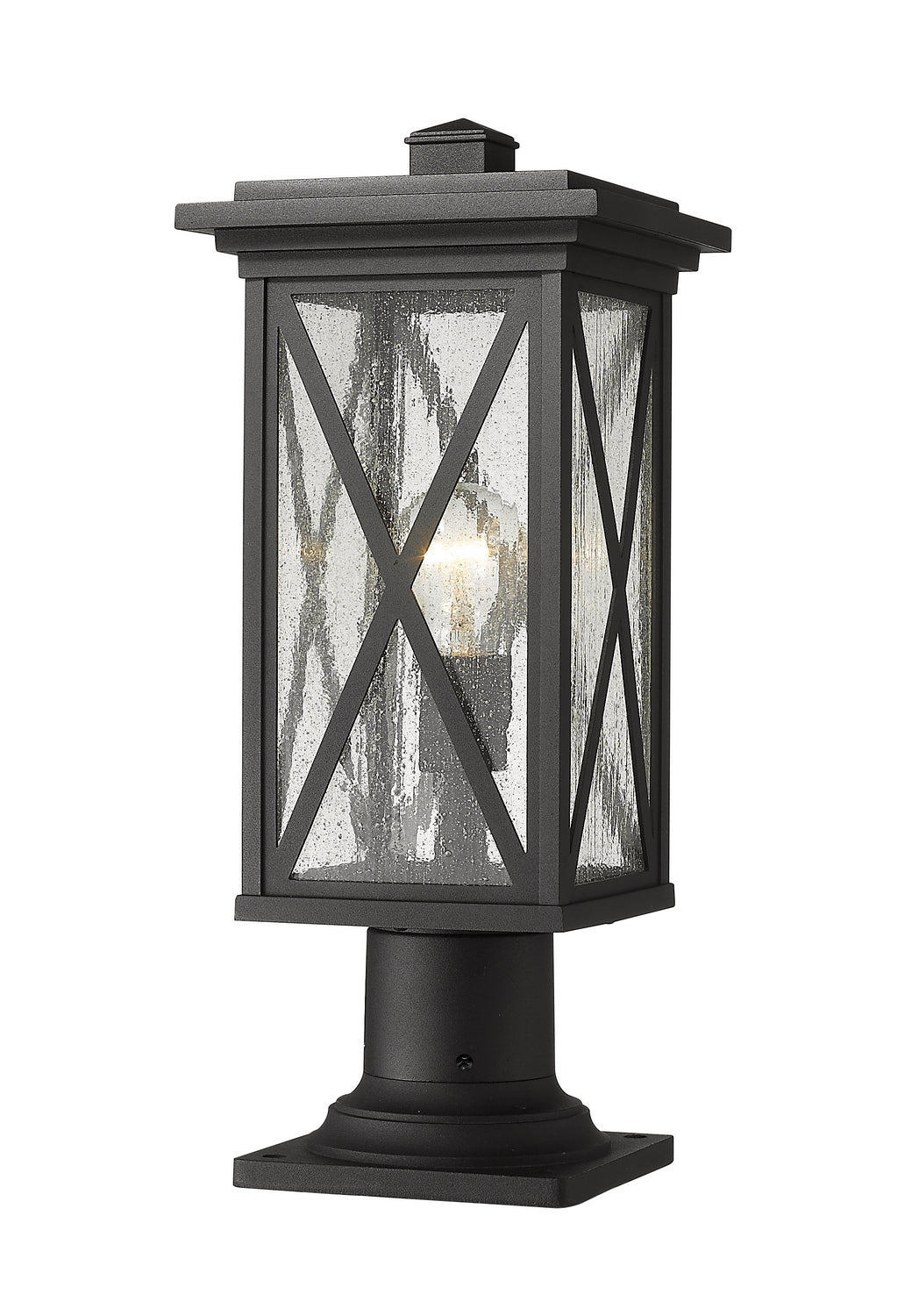 Brookside One Light Outdoor Pier Mounted Fixture in Black - available from The Lighting Shoppe, trusted by Canadian homeowners