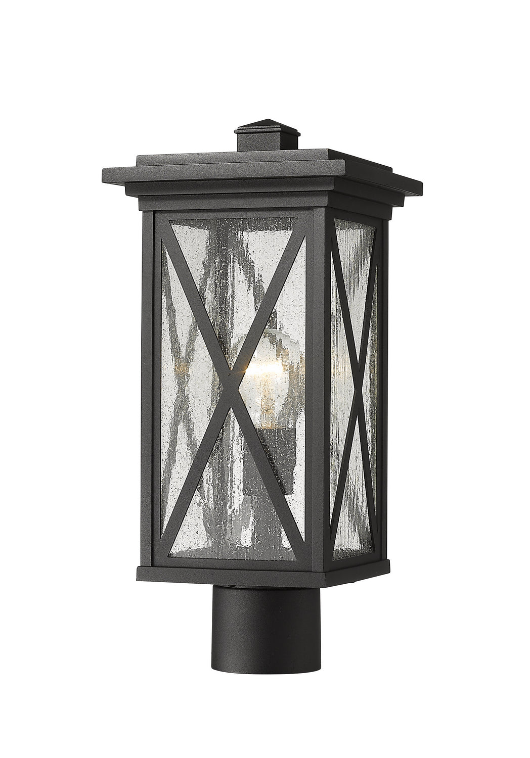 Brookside One Light Outdoor Post Mount Fixture in Black - available from The Lighting Shoppe, trusted by Canadian homeowners