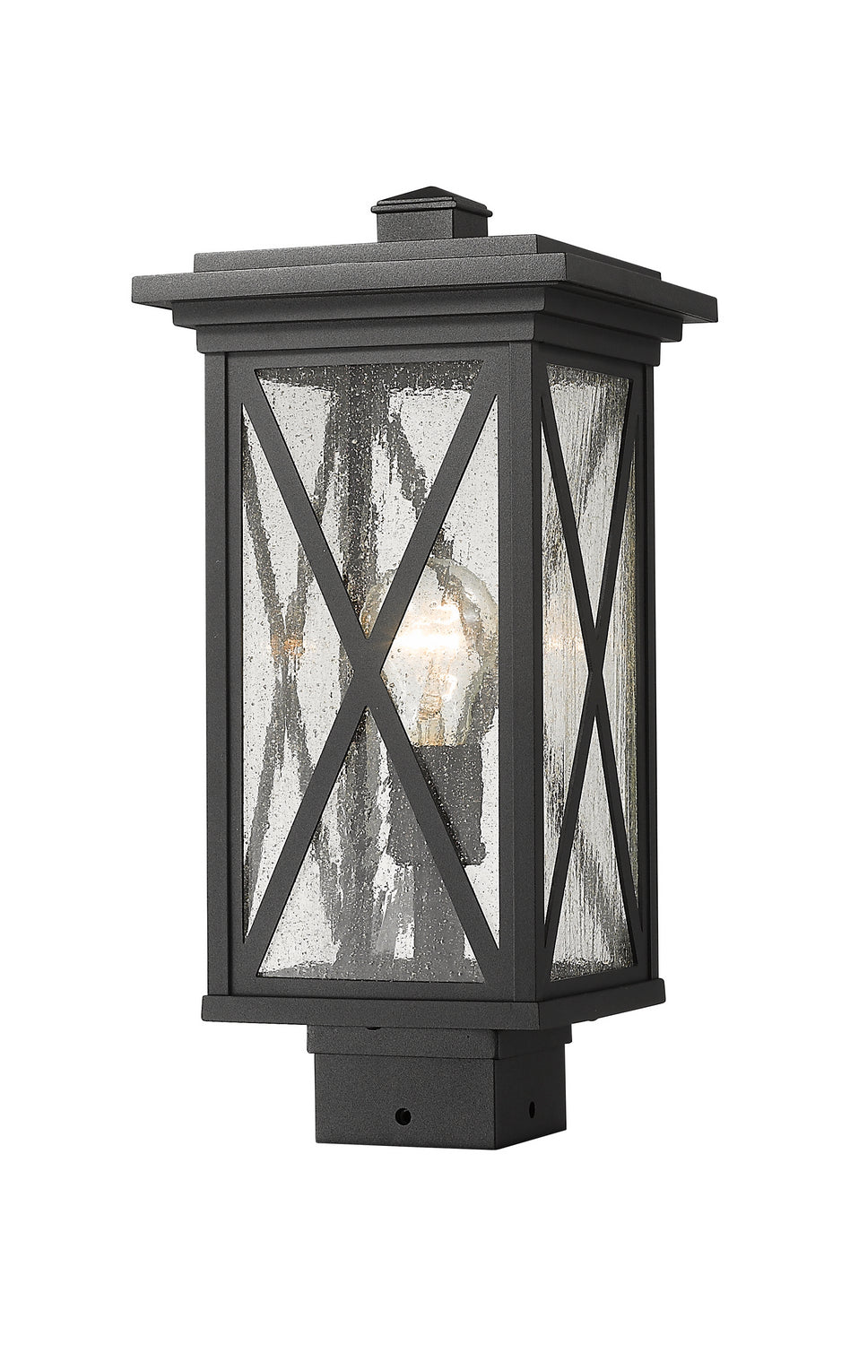 Brookside One Light Outdoor Post Mount Fixture in Black - available from The Lighting Shoppe, trusted by Canadian homeowners