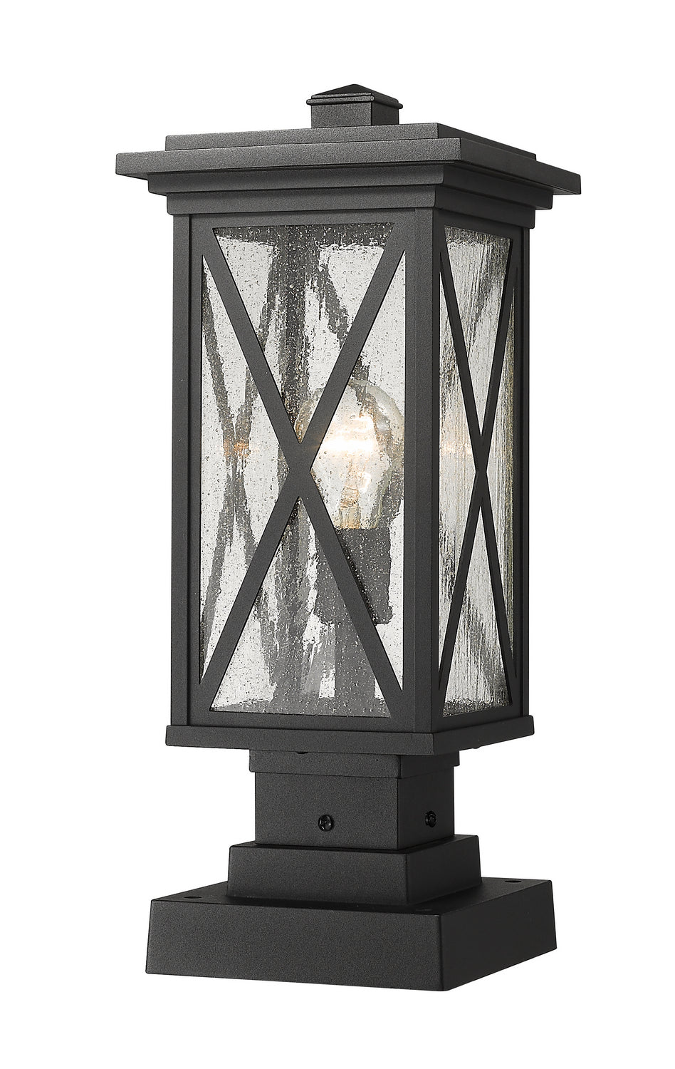 Brookside One Light Outdoor Pier Mounted Fixture in Black - available from The Lighting Shoppe, trusted by Canadian homeowners