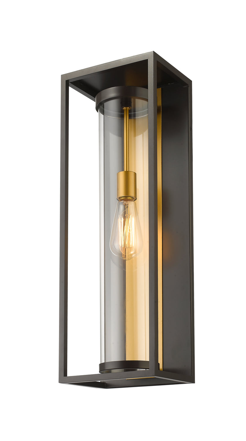 Dunbroch One Light Outdoor Wall Light in Deep Bronze + Outdoor Brass - available from The Lighting Shoppe, trusted by Canadian homeowners