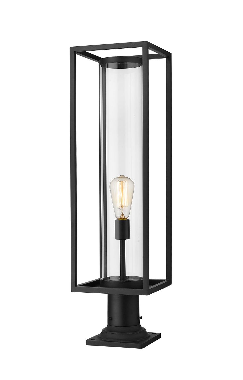 Dunbroch One Light Outdoor Pier Mounted Fixture in Black - available from The Lighting Shoppe, trusted by Canadian homeowners