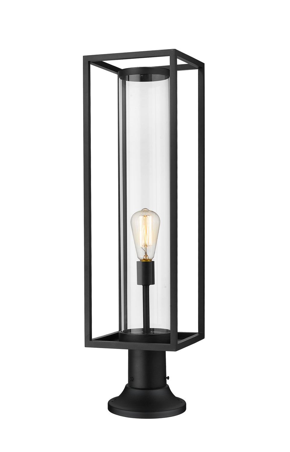 Dunbroch One Light Outdoor Pier Mounted Fixture in Black - available from The Lighting Shoppe, trusted by Canadian homeowners